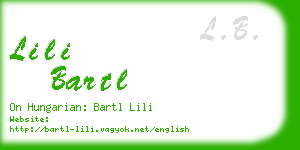 lili bartl business card